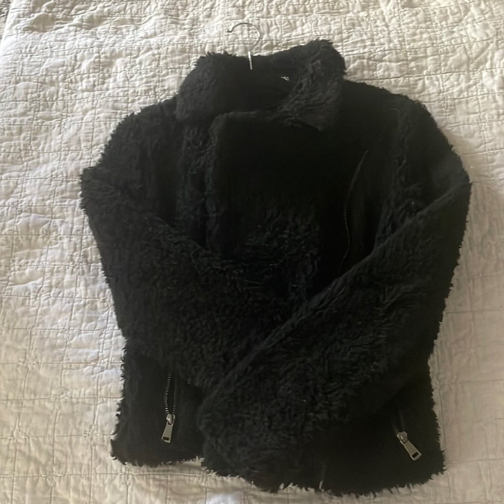 Express Moto Style Sherpa Jacket